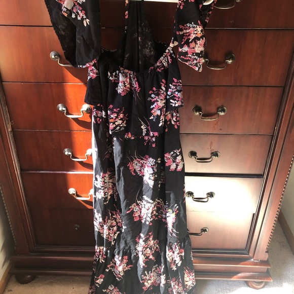 Beautiful BP Black Floral Halter Dress from The Rack. Small - Picture 2 of 3